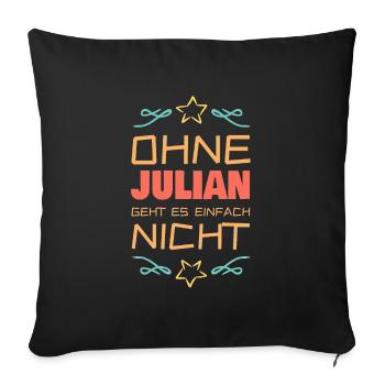 Julian - Sofakissenbezug 45 x 45 cm - Schwarz - Vorne