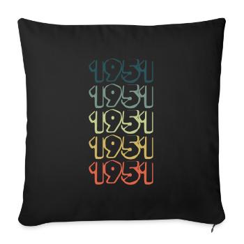 1951 - Sofa pillowcase 17,3'' x 17,3'' (45 x 45 cm) - black - Front