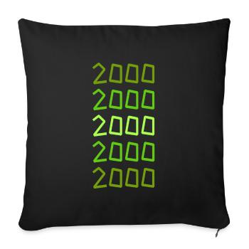 Année 2000 - Housse de coussin décorative 45 x 45 cm - noir - Devant