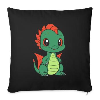 Baby Dragon - Sofa pillowcase 17,3'' x 17,3'' (45 x 45 cm) - black - Front