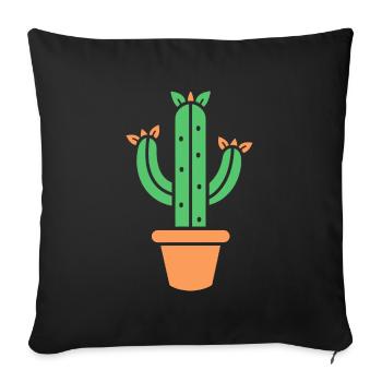 Cactus - Housse de coussin décorative 45 x 45 cm - noir - Devant