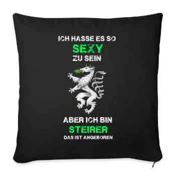 Sexy Steirer - Sofakissenbezug 45 x 45 cm - Schwarz - Vorne