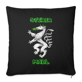 Steirer Madl - Sofakissenbezug 45 x 45 cm - Schwarz - Vorne