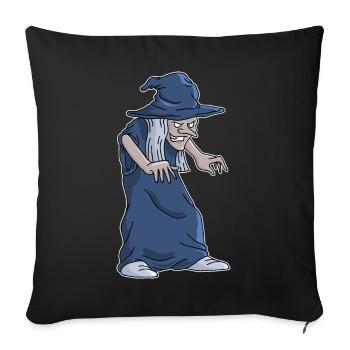 Hexe Besen Lustiger Hexen Fun Halloween Geschenk - Sofakissenbezug 45 x 45 cm - Schwarz - Vorne