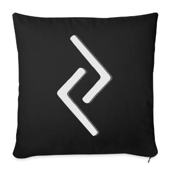 Futhark Runic Alphabet Jara - Sofa pillowcase 17,3'' x 17,3'' (45 x 45 cm) - black - Front