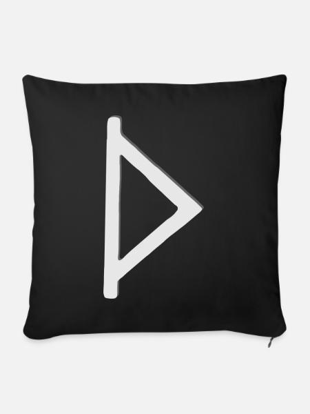 Futhark Runenalphabet Thurisaz - Sofakissenbezug 45 x 45 cm - Schwarz