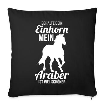 Pferd Reitsport Reiten Pferdesport Araber - Sofakissenbezug 45 x 45 cm - Schwarz - Vorne