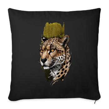 Majesté gracieuse : guépard majestueux - Housse de coussin décorative 45 x 45 cm - noir - Devant