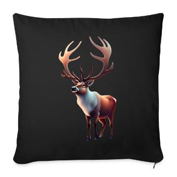 Santa Claus Reindeer - Sofa pillowcase 17,3'' x 17,3'' (45 x 45 cm) - black - Front