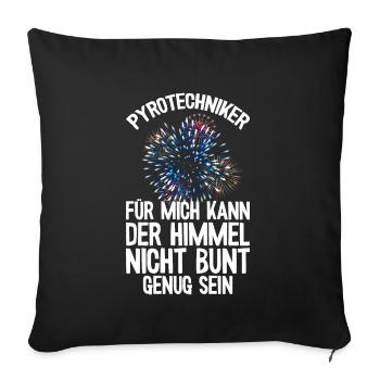 Pyrotechniker Himmel Bunt Böller Pyrotechnik - Sofakissenbezug 45 x 45 cm - Schwarz - Vorne