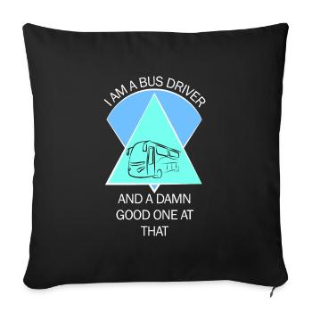 Chauffeur d’autobus scolaire Chauffeur d’autobus scolaire - Housse de coussin décorative 45 x 45 cm - noir - Devant