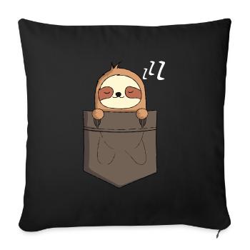 Sloth sloth lover gift sloth love - Sofa pillowcase 17,3'' x 17,3'' (45 x 45 cm) - black - Front