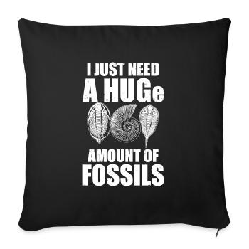 Collectionneurs de fossiles | Géologues Fossiles Idée cadeau - Housse de coussin décorative 45 x 45 cm - noir - Devant