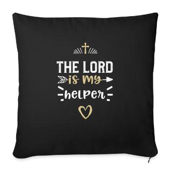 Le Seigneur est mon aide - Jésus - Housse de coussin décorative 45 x 45 cm - noir - Devant