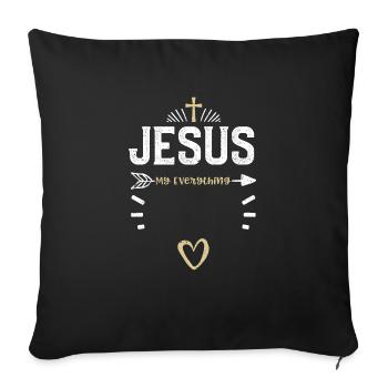 Jésus mon tout - Jésus - Housse de coussin décorative 45 x 45 cm - noir - Devant