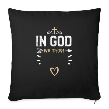 In God We Trust - Jesus - Sofa pillowcase 17,3'' x 17,3'' (45 x 45 cm) - black - Front