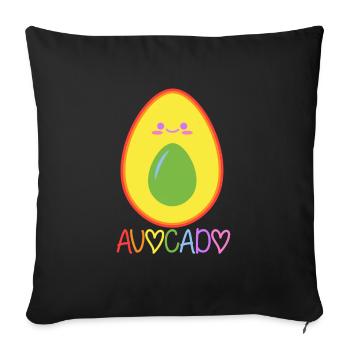 Kinder Bekleidung Avocado Geschenkidee - Sofakissenbezug 45 x 45 cm - Schwarz - Vorne