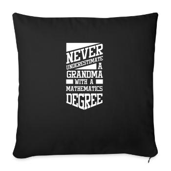 Une grand-mère titulaire d’un diplôme en mathématiques - Housse de coussin décorative 45 x 45 cm - noir - Devant