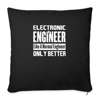 Ingénieur électronique mieux que drôle - Housse de coussin décorative 45 x 45 cm - noir - Devant