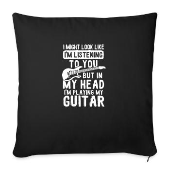 Guitar Saying - Sofa pillowcase 17,3'' x 17,3'' (45 x 45 cm) - black - Front