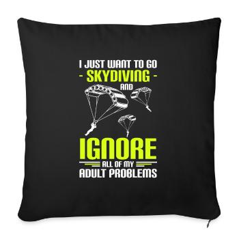 Parachute Sport Skydiver Pilot - Sofa pillowcase 17,3'' x 17,3'' (45 x 45 cm) - black - Front