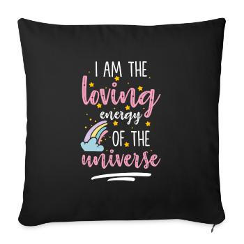 Astronaute planète soleil cosmos - Housse de coussin décorative 45 x 45 cm - noir - Devant