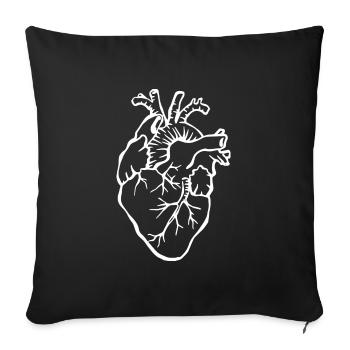Herz Halloween - Sofakissenbezug 45 x 45 cm - Schwarz - Vorne