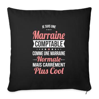 Marraine comptable plus cool - Housse de coussin décorative 45 x 45 cm - noir - Devant