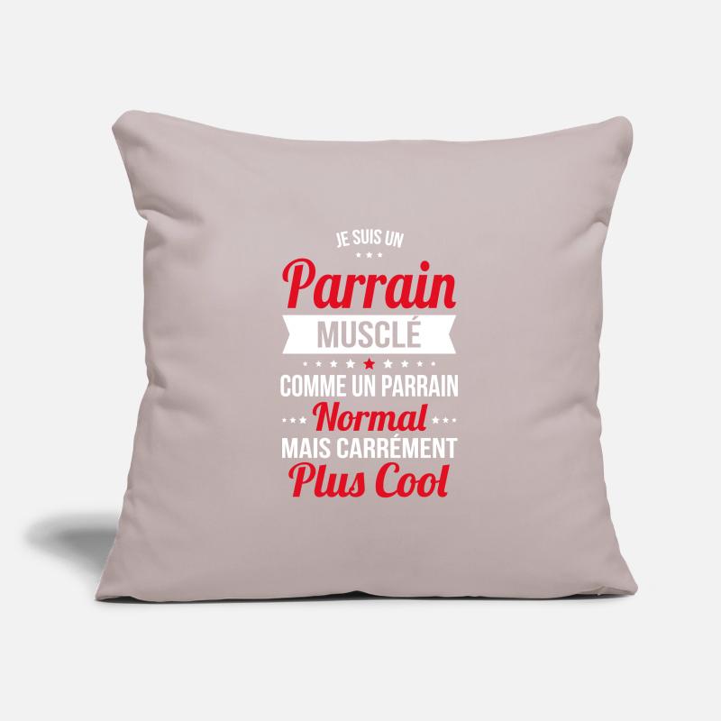Parrain musclé comme un parrain normal plus cool Housse de coussin décorative 45 x 45 cm