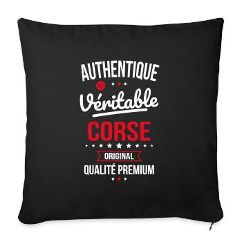 Authentique et véritable Corse - Original - Housse de coussin décorative 45 x 45 cm - noir - Devant