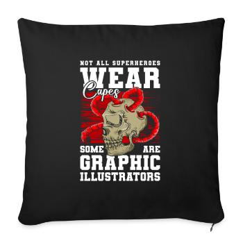Illustrator Graphic Drawing - Sofa pillowcase 17,3'' x 17,3'' (45 x 45 cm) - black - Front