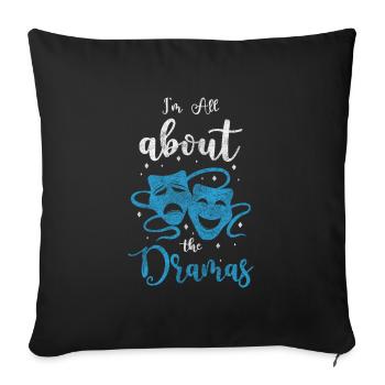 Acteurs, Théâtre, Art, Artistes - Housse de coussin décorative 45 x 45 cm - noir - Devant