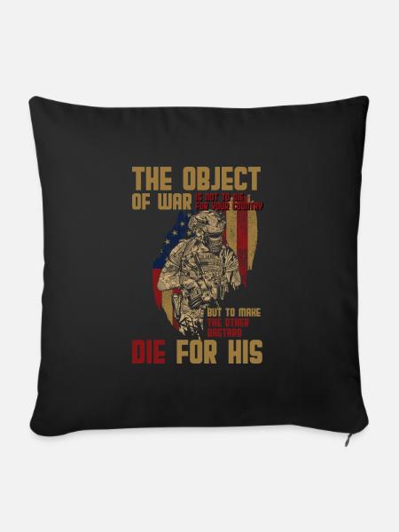 Militär Panzer Waffen - Sofakissenbezug 45 x 45 cm - Schwarz
