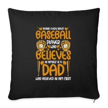 Joueurs de baseball Sports Baseballers - Housse de coussin décorative 45 x 45 cm - noir - Devant