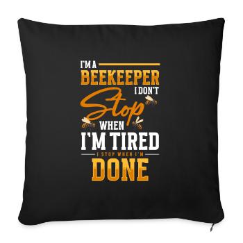Honey bees hive breeding - Sofa pillowcase 17,3'' x 17,3'' (45 x 45 cm) - black - Front
