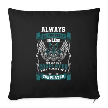 Anime Hobby Convention Cute - Sofa pillowcase 17,3'' x 17,3'' (45 x 45 cm) - black - Front