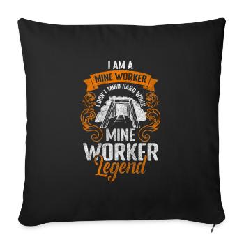 Profession de pelle de mineur - Housse de coussin décorative 45 x 45 cm - noir - Devant