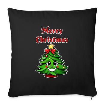 Mignon Joyeux Noël Sapin de Noël - Housse de coussin décorative 45 x 45 cm - noir - Devant