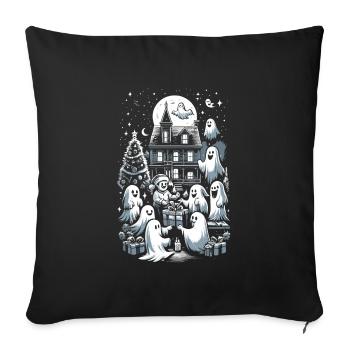Échange de cadeaux fantomatiques Noël fantomatique - Housse de coussin décorative 45 x 45 cm - noir - Devant