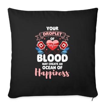 Hôpital de la vie du don de sang - Housse de coussin décorative 45 x 45 cm - noir - Devant
