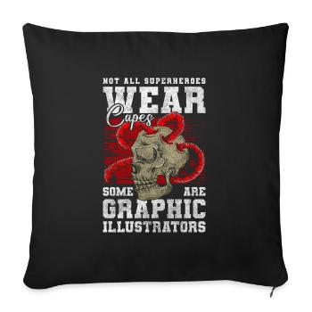 Art Pen - Sofa pillowcase 17,3'' x 17,3'' (45 x 45 cm) - black - Front