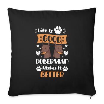 Guard Dog Pet Protect Dog Lover - Sofa pillowcase 17,3'' x 17,3'' (45 x 45 cm) - black - Front