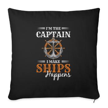 Maquette Captain Anchor - Housse de coussin décorative 45 x 45 cm - noir - Devant