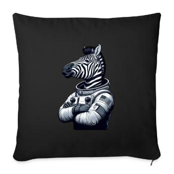 Zebra Astronaut: Space Exploration - Sofa pillowcase 17,3'' x 17,3'' (45 x 45 cm) - black - Front