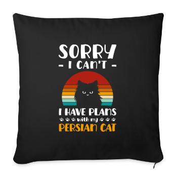 Perser Katze Katzendame Liebe - Sofakissenbezug 45 x 45 cm - Schwarz - Vorne
