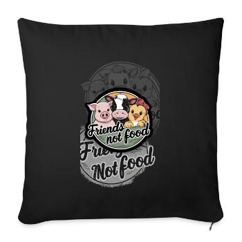 Les amis ne mangent pas de nourriture - Housse de coussin décorative 45 x 45 cm - noir - Devant