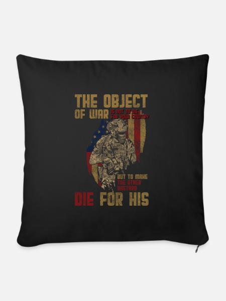 Krieg Flagge Sieg Demonstration - Sofakissenbezug 45 x 45 cm - Schwarz