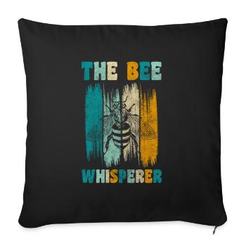 Abeille abeille abeille - Housse de coussin décorative 45 x 45 cm - noir - Devant