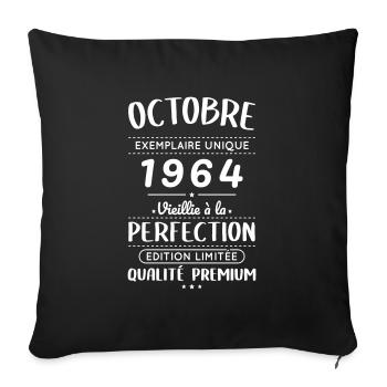 60th Anniversary - October 1964 Perfection - Sofa pillowcase 17,3'' x 17,3'' (45 x 45 cm) - black - Front