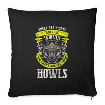 Wolfpack Wolfhound Wild Wilderness - Sofa pillowcase 17,3'' x 17,3'' (45 x 45 cm) - black - Front